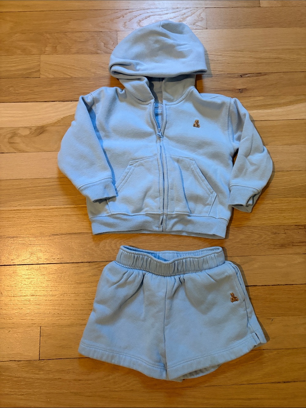 Light Blue Toddler Boy Gap Hoodie & Shorts Set
